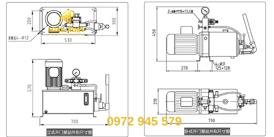 bơm thuỷ lực mở cửa xả cối sicoma