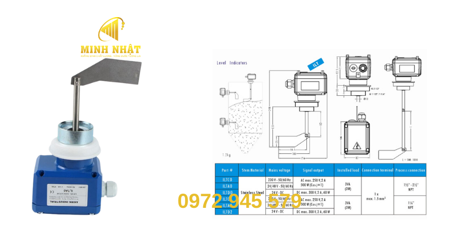 Cảm biến báo mức silo